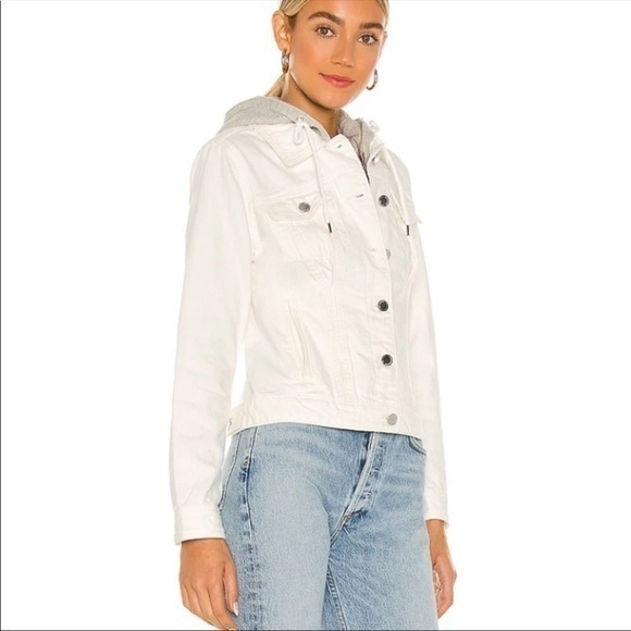 BLANKNYC White Denim Jacket With Hoodie - Picture 3 of 5